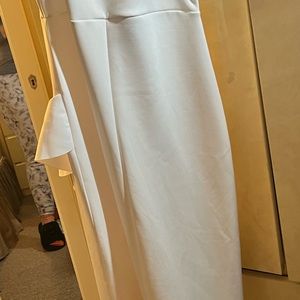 Ruffled White High/Low Dress